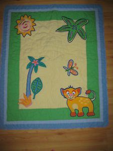 Disney Lion King Sun Baby Quilt Crib Comforter Blanket Jungle Palm Tree