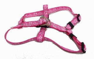 Hawaiian Hibiscus Pink Flower Easy Step in Dog Harness or Leash XS LG