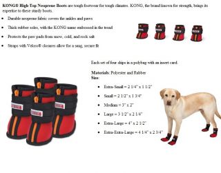 Red Kong High Top Neoprene Dog Winter Boots Shoes Snow Boots Dog Snow Shoes