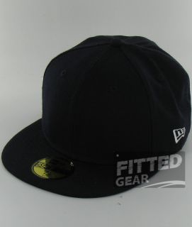 New Era Plain Blank Dark Navy Blue Original 59Fifty Fitted Baseball Hats Caps