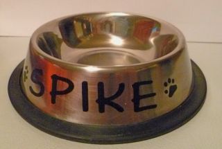 Personalized Large Sized Stainless Steel Non Skid Dog Bowl