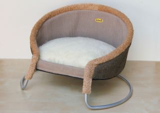 Cleo Fawn Pet Lounger Cat Bed Small Dog Bed 21' x 15" Cushion Area V Strong
