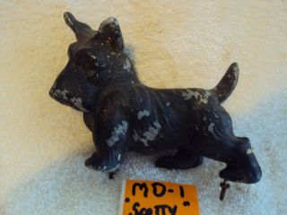 Vintage Miniature Scottish Terrier Metal Dog Statue
