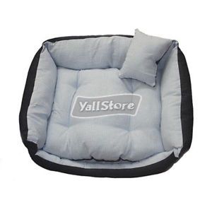 L Size Round Tartan Plaid Bed Mat House Bag for Pet Dog Pet Black Blue