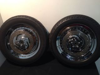 Mirror Chrome Harley Softail Fatboy Centerline Style 16" Wheels Tires Rotors