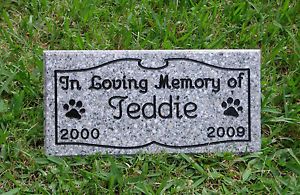 Custom Engraved Pet Memorial Headstone Dog Cat Grave Marker Plaque