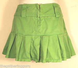 Medium Juicy Couture Jeans Skirt Green Pleated Spring Summer Casual Short Cute
