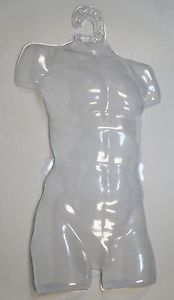 10 Clear Men Male Man Torso Plastic Body Dress Form Mannequin Hanger Display