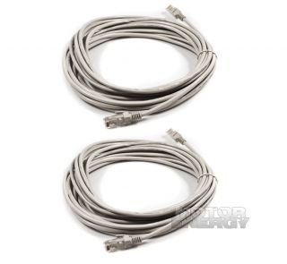 2X 25ft CAT5 Cat5e RJ 45 Ethernet LAN Network Patch Cable White Male Connector