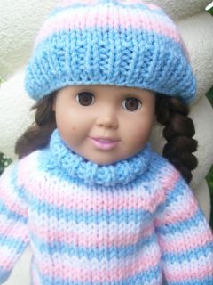 American Girl Doll Clothes Hand Knit Sweater Set