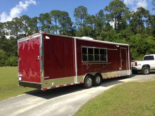 8 5x28 Concession Food Trailer w Grease Hood Gas and Fire Suppresion