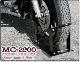 New Motorcycle Wheel Chock Self Locking Trailer Bike Stand MC 2900