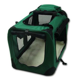 Soft Sided Pet Carrier Playpen Bed House Dog Travel Portable Crate Green Pen