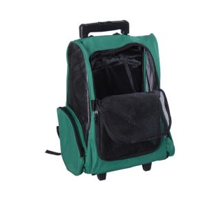 Green Pet Rolling Carrier Tote Bag Car Seat Bed Backpack Travel Crate Cage 4in1