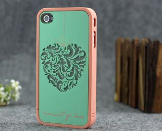 New Lace Ero Travel Green Heart Valentine Disney Hard Case Cover for iPhone 4 4S