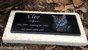 Personalized Pet Memorial Marker Headstone Garden Stone Custom Photo SPV