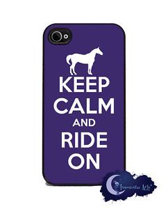 Keep Calm and Ride on iPhone 4 4S Slim Case Cell Phone Cover Horse Equine