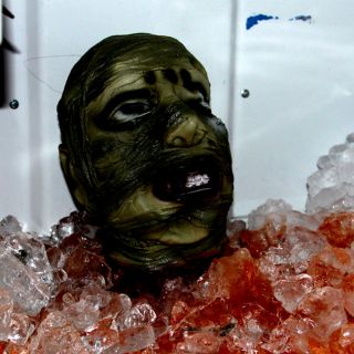 Halloween Latex Mummy Head Life Size Decoration Prop Haunted House Dead Zombie