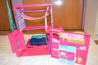HW Barbie Sisters Go Camping Pop Up camper Accessories Pink Puppy Dog