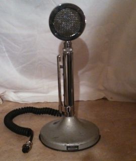 Astatic D 104 Chrome Amplified Microphone with T UG8 Stand CB Ham Radio 5 Pin
