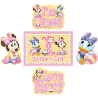 Baby Minnie Mouse 1st Birthday Room Decorating Kit Party Decoration
