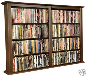 Walnut 684 CD DVD Wall Mount Media Storage Rack Shelf WS All Adjustable Shelves