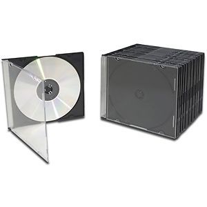 200 Slim Black Single Hold 1 Disc CD DVD R Movie Jewel Cases Boxes 5 2 Mm