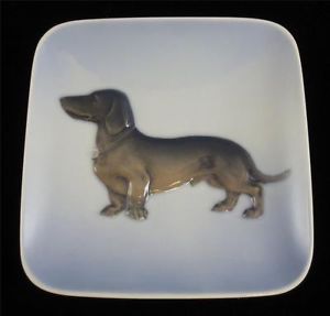 1956 Royal Copenhagen Denmark Small Dish Plate with Dachshund Dog