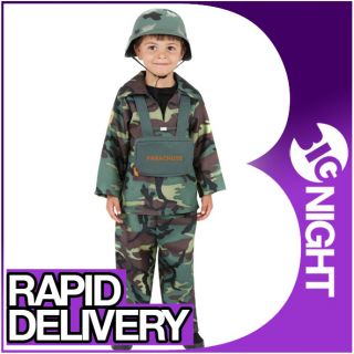 Boys Army Toy Soldier Boy Childrens Kids Fancy Dress Costume – Military Forces