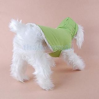 Dog Sleeveless Hoodie Coat Vest Clothes Apparel Green M