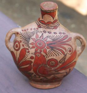 Old Tonala Jalisco Mexico Ceramic Olla Jug Vase Red Clay Mexican Art Pottery