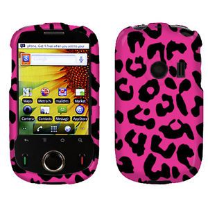 Pink Black Leopard Protector Hard Case Cover for Huawei M835 Cell Phone