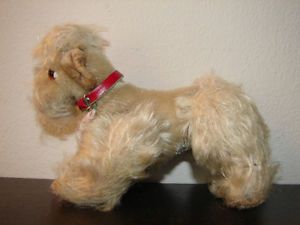 Vintage Small Steiff "Snooby" Poodle Dog 4" Mohair Glass Eyes German Plush Toy