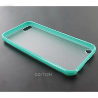 Teal Clear Hard Gel Hybrid TPU Candy Case Cover Apple iPod Touch 5 5g Accessory