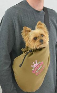 Small Pet Carrier Customizable Dog Sling Messenger Bag Embroidered with Pet Name