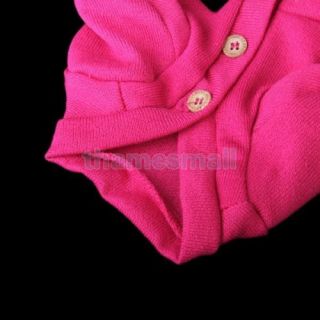 Pet Dog Puppy Warm Coat Jacket Fashion Party Clothing Clothes Rose Pink Size S