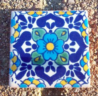 18 Mexican Talavera Pottery 2" Clay Tile Hand Painted Wall Folk Art Venice CD