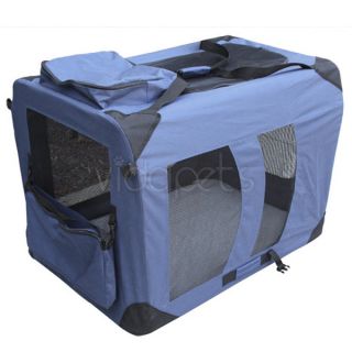 Pink Blue Beige Heavy Duty Travel Soft Foldable Dog Cage Crate Kennel Carrier