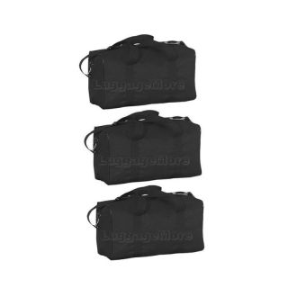 Lot of 3 24" Black Outdoor Carry on Duffle Travel Tote Square Duffel Bags New