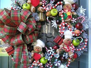 "Gingerbread Treats" Gingerbread Christmas Door Wreath Q's Creations
