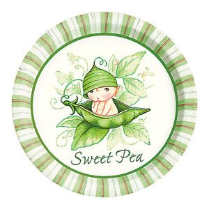 Sweet Pea Dessert Plates Baby Shower Party Supplies