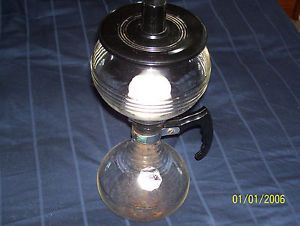 Vintage Cory Stovetop Hand Blown Double Glass Vaccum Coffee Pot Ceramic Filter