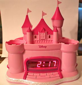 Disney Pink Princess Castle Projector Alarm Clock Radio