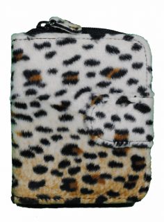 Comeco Faux Leopard Fur Fashion Coin Change Purse Wallet
