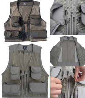 Men's Hunting Travel Fly Fishing Vest Jacket Outdoor Life Mesh Pockets LQX090