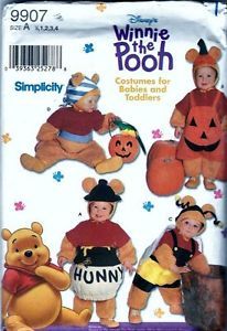 Simplicity 9907 Disney's Winnie The Pooh Toddler Costume Pattern