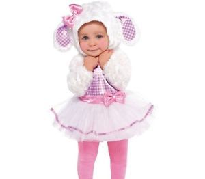 Baby Little Lamb Girls Costume Child Infant 6 12 Months Pink and White Dress