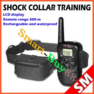 Yard LCD Rechargeable Pet 1 Dog Training Shock Vibra Collar Control 10lb 130lb
