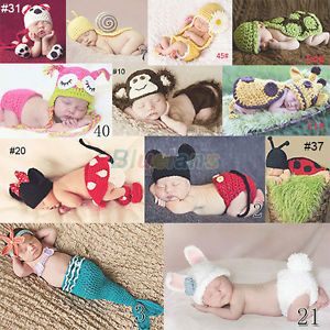 BF0CUTE Kids Baby Toddler Costume Photo Prop Knit Crochet Beanie Flowers Hat Cap