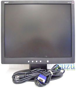 Acer AL1715 B 17" LCD Flat Screen Computer PC Monitor VGA Power Cables Used
